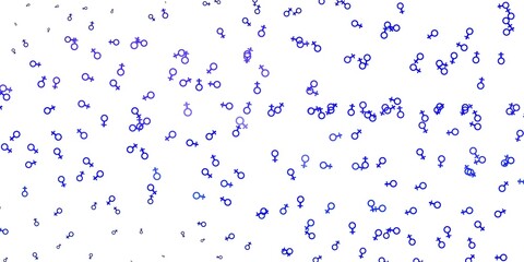 Light Purple vector background with woman symbols.