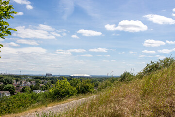 Panorama view over the Ruhr area North Rhine Westphalia Gelsenkirchen