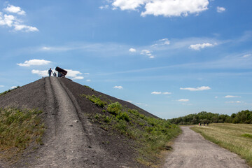 Panorama view over the Ruhr area North Rhine Westphalia Gelsenkirchen, Halde Rungenberg Coal Stoat