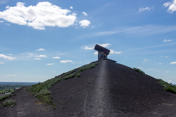 Landscape of Gelsenkirchen, slag heaps, recultivation of industry