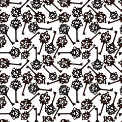 seamless pattern, elegant vintage baroque keys, damask, ornament for wallpaper, textiles, fabrics, wrapping paper, background for different design