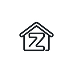 Letter Z In House Icon Vector Design Template
