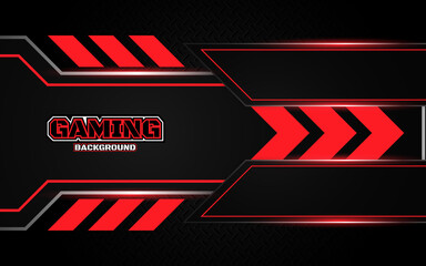 Abstract futuristic black and red gaming background with modern esport shapes. Vector design template technology concept can use element game banner, sport poster, cyber wallpaper, web, advertising