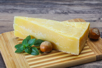 Parmesan cheese served basil and nuts