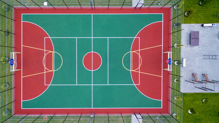 Top View, Bird eye view of Basketball courts