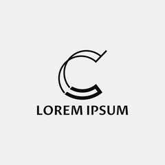 ABSTRACT MONOGRAM C LOGO DESIGN VECTOR WITH FLAT COLOR