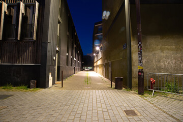 rue au lever du jour sur la ville Nantes