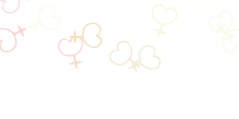 Light Pink, Green vector template with businesswoman signs.