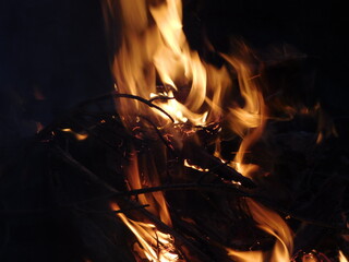 fire in the fireplace