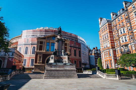 London / UK - 05/30/2020: London's Busy Area, Popular Destination Empty As People Self Isolate During COVID-19 Coronavirus Pandemic. Royal Albert Hall