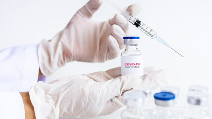 Fototapeta premium Development and creation of a coronavirus vaccine COVID-19.