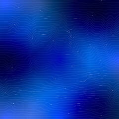 Monocromatic abstract royal blue background with white color waves and dots, lights and shadows. Can be used for landing pages, posters, flyers, ads, banners, promotions.