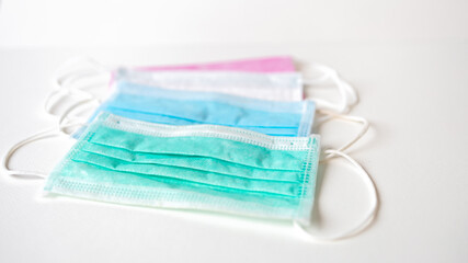 Coronavirus COVID-19 pandemic. Antiviral medical mask for protection against corona virus