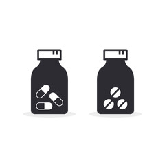 Pills jar icon Vector for web design isolated on white background