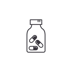 Pills jar line icon Vector for web design isolated on white