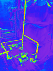 Thermal imaging. Inspection of industrial pipelines.