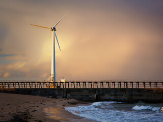 Wind turbine for the generation of clean renewable energy at Blyth, Northumberland, UK
