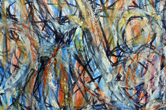 Abstract colorful background. Etude in the style of abstract expressionism.