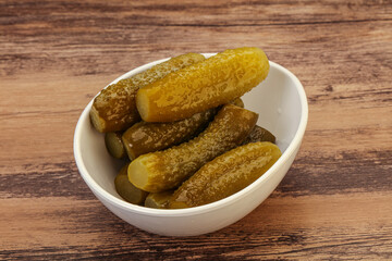 Pickled cucumbers in the plate