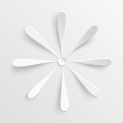 White roses cut from paper. Vector illustration.