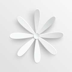 White roses cut from paper. Vector illustration.