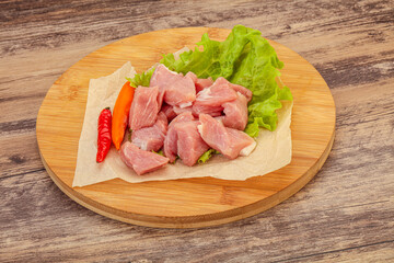 Raw pork meat for cooking