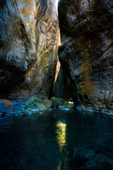 The Chapelle in Cilaos cirque in La Reunion island is a slot canyon