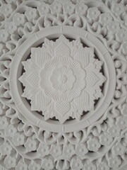White Stucco moulding, samples of a stucco moulding from plaster 