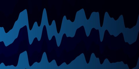 Dark BLUE vector pattern with curves. Abstract gradient illustration with wry lines. Template for cellphones.