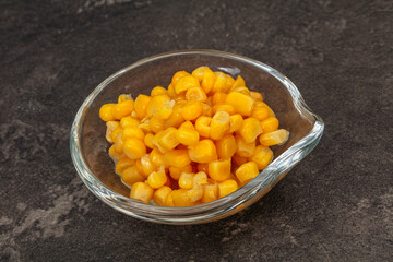 Sweet corn seeds in the bowl