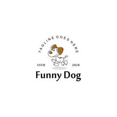 funny dog logo icon vector illustration