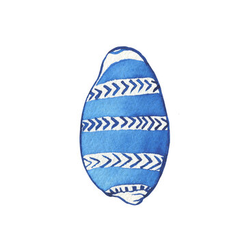 recommend clip art: Illustrations of underwater life objects - blue sea shell, marine design. Watercolor hand drawn painting illustration isolated on white background.