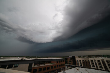 intense storm over a city in kansas
