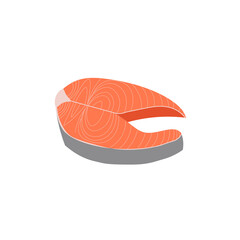 vector image of a piece of salmon with bones
