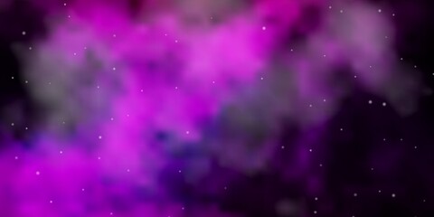Dark Pink vector background with colorful stars. Blur decorative design in simple style with stars. Theme for cell phones.