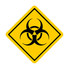 Biological Hazard or Biohazard Sign with a Diamond Shaped Frame. Vector Image.
