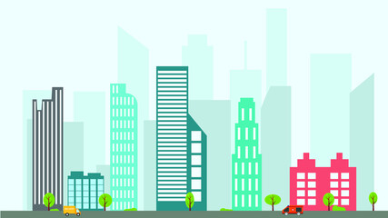 Obraz premium Buildings. Cityscape, Urban Scene. Vector Illustration.