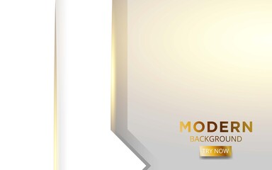modern white overlay layers background banner design with golden lines,can be used on posters,banner,web,vector illustration.vector illustration.