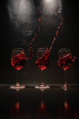 wine splash in slowe motion