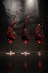 wine splash in slowe motion