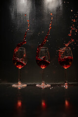 wine splash in slowe motion