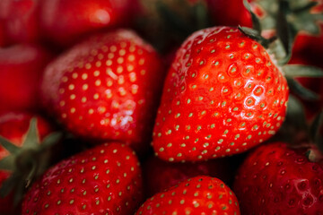 fresh strawberries close up 