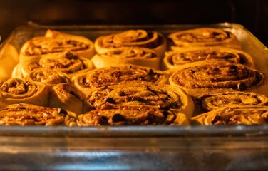 Baking homemade cinnamon rolls