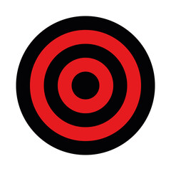 Black and red target. Hunting, shooting sport or achievement symbol. Simple vector icon