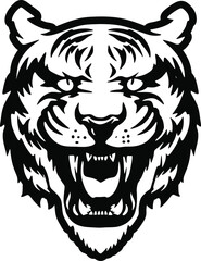 tiger angry head tattoo