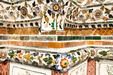 detail of Wat Arun Temple of Dawn in Bangkok