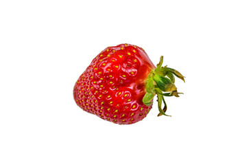 One whole strawberry isolated on a white background