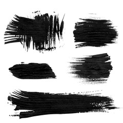 Chaotic rough realistic brush strokes with thick paint 1. Vector drawing