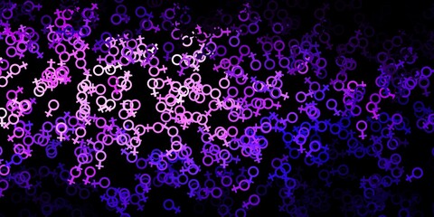 Dark Purple, Pink vector backdrop with mystery symbols.