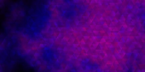 Dark Purple, Pink vector pattern with lines, triangles.